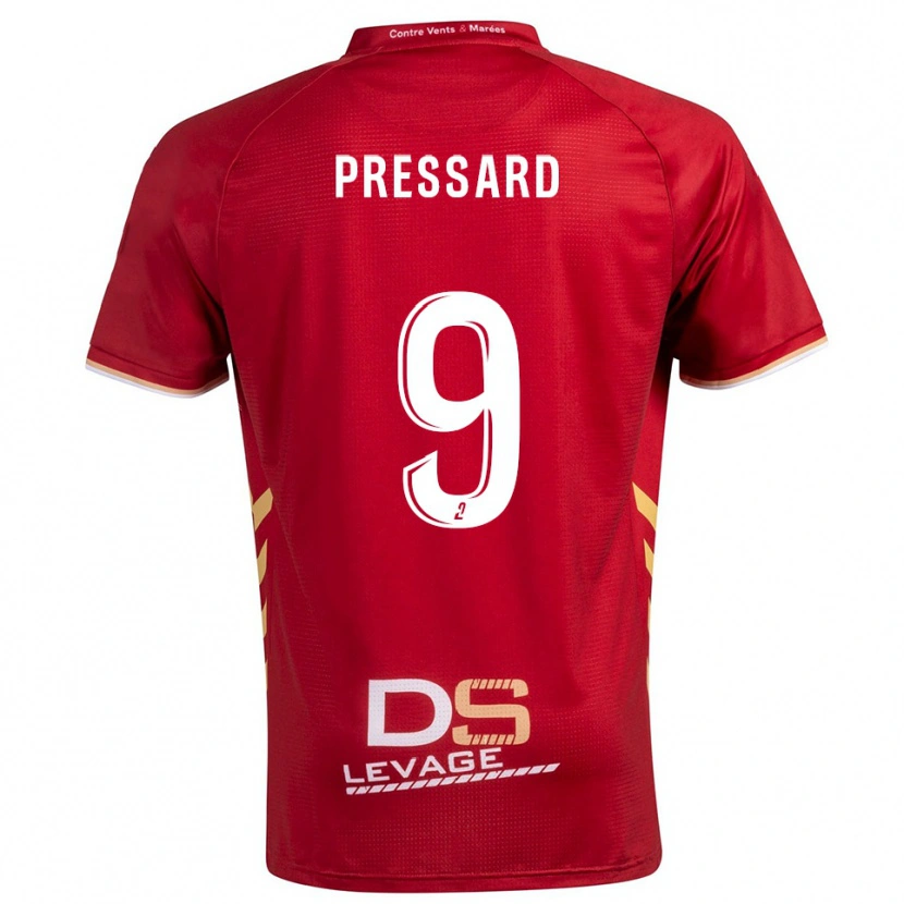Danxen Mulher Camisola Alan Pressard #9 Borgonha Dourado Alternativa 2025/26 Camisa Brasil