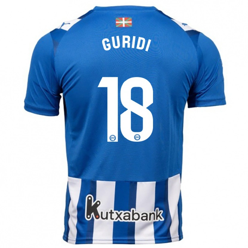 Danxen Criança Camisola Jon Guridi #18 Azul Branco Principal 2025/26 Camisa Brasil
