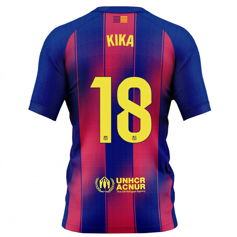 Danxen Criança Camisola Kika Nazareth #18 Azul Vermelho Principal 2025/26 Camisa Brasil