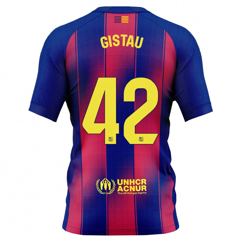 Danxen Criança Camisola Òscar Gistau #42 Azul Vermelho Principal 2025/26 Camisa Brasil