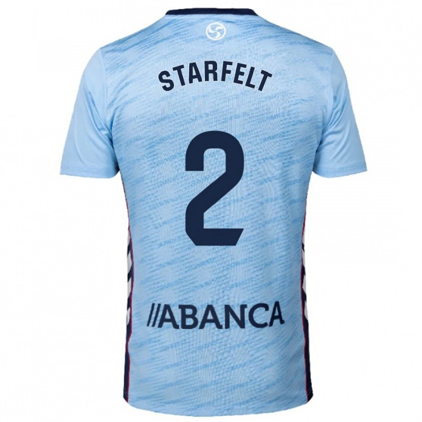 Danxen Criança Camisola Carl Starfelt #2 Azul Celeste Vermelho Principal 2025/26 Camisa Brasil