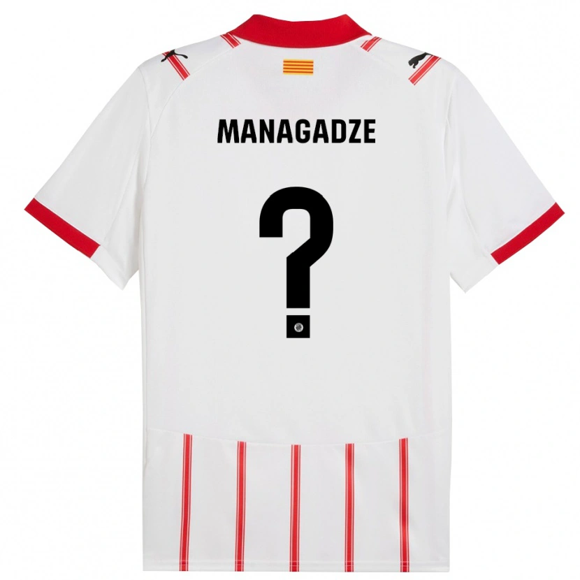 Danxen Criança Camisola Luka Managadze #0 Branco Vermelho Principal 2025/26 Camisa Brasil