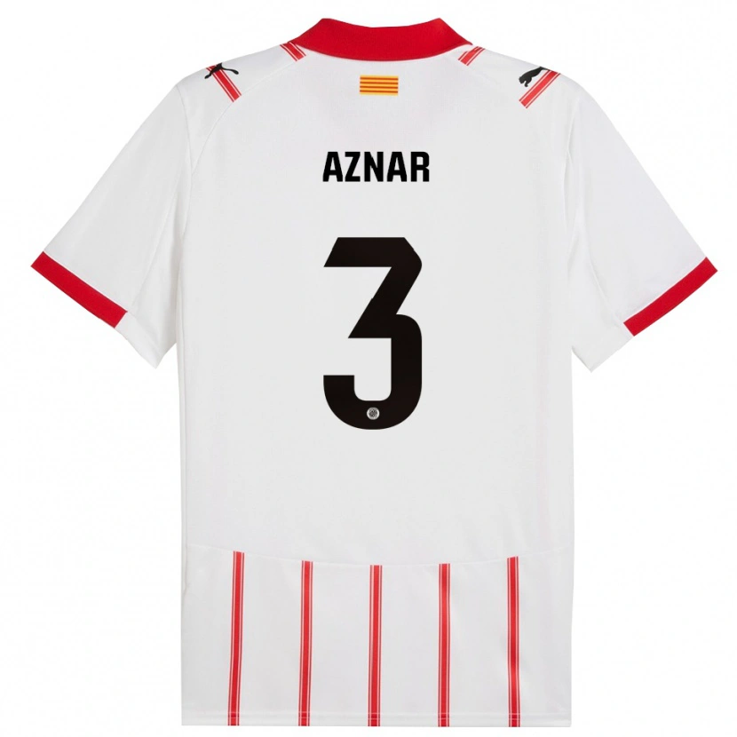 Danxen Criança Camisola Marc Aznar #3 Branco Vermelho Principal 2025/26 Camisa Brasil