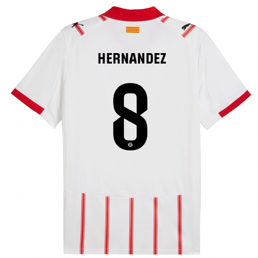 Danxen Criança Camisola Sofia Hernández #8 Branco Vermelho Principal 2025/26 Camisa Brasil