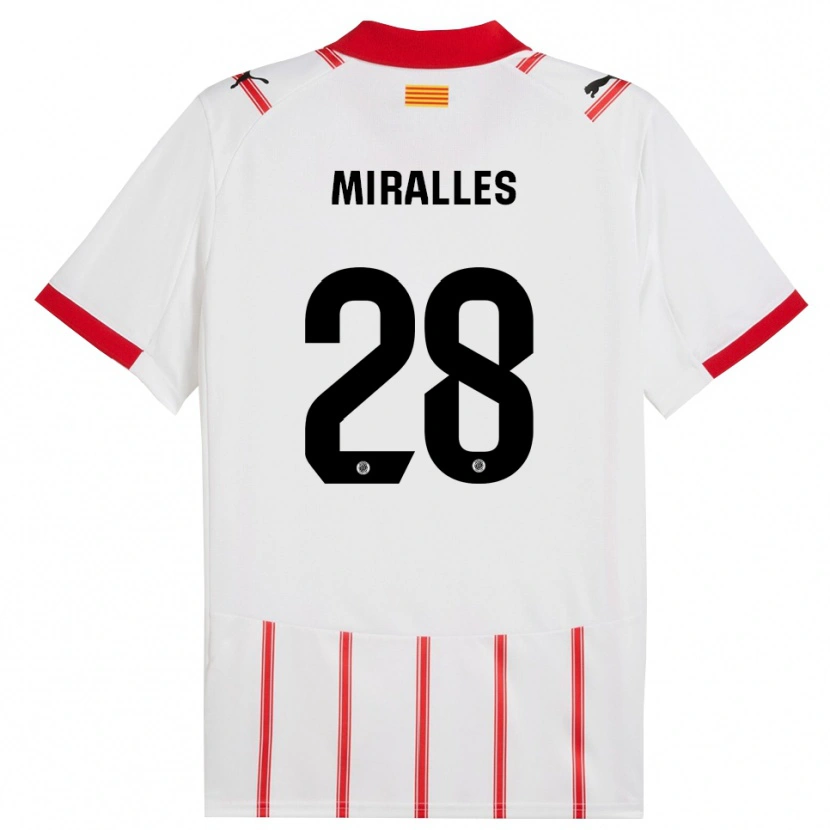 Danxen Criança Camisola Diego Miralles #28 Branco Vermelho Principal 2025/26 Camisa Brasil
