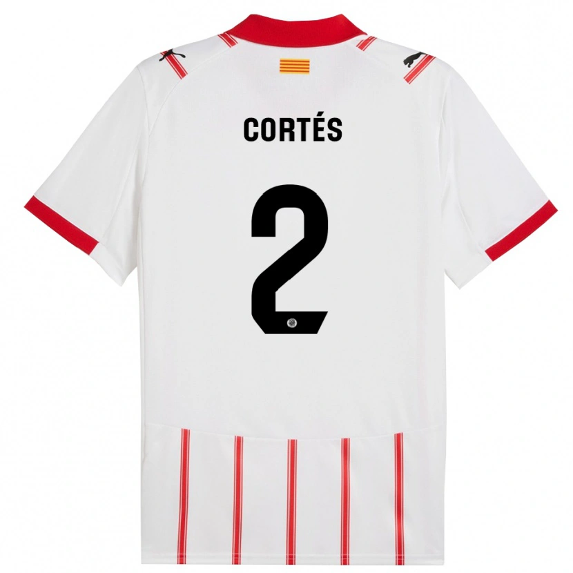 Danxen Criança Camisola Sergio Cortés #2 Branco Vermelho Principal 2025/26 Camisa Brasil