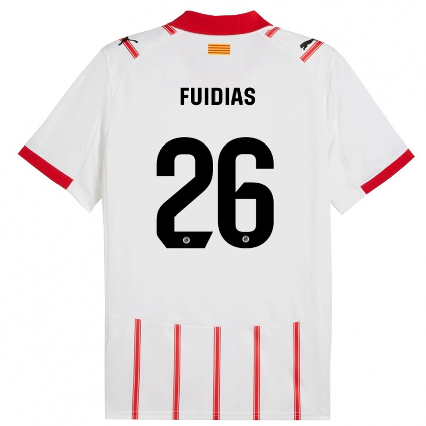 Danxen Criança Camisola Toni Fuidias #26 Branco Vermelho Principal 2025/26 Camisa Brasil
