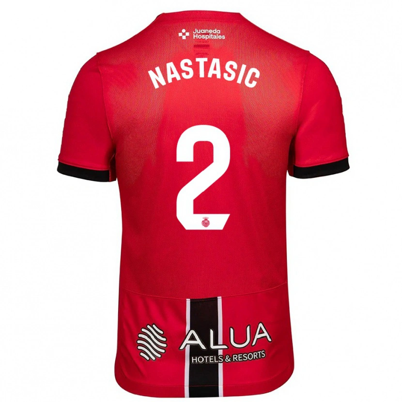 Danxen Criança Camisola Matija Nastasic #2 Vermelho Preto Principal 2025/26 Camisa Brasil