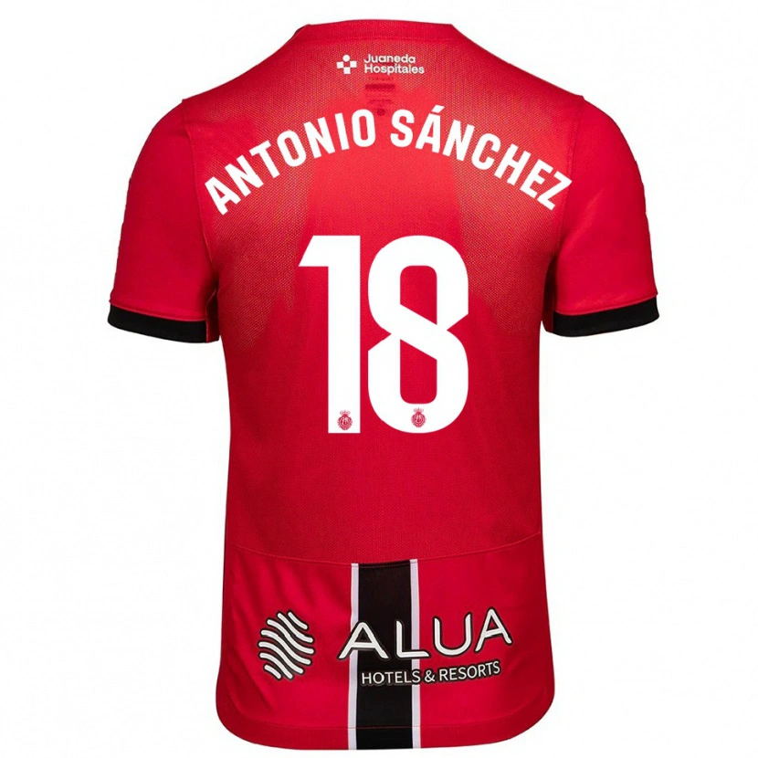Danxen Criança Camisola Antonio Sánchez #18 Vermelho Preto Principal 2025/26 Camisa Brasil