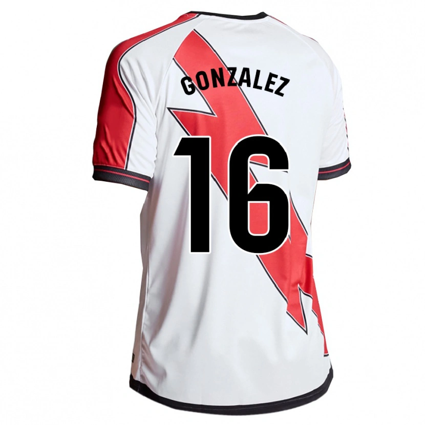 Danxen Criança Camisola Aitor González #16 Branco Vermelho Principal 2025/26 Camisa Brasil