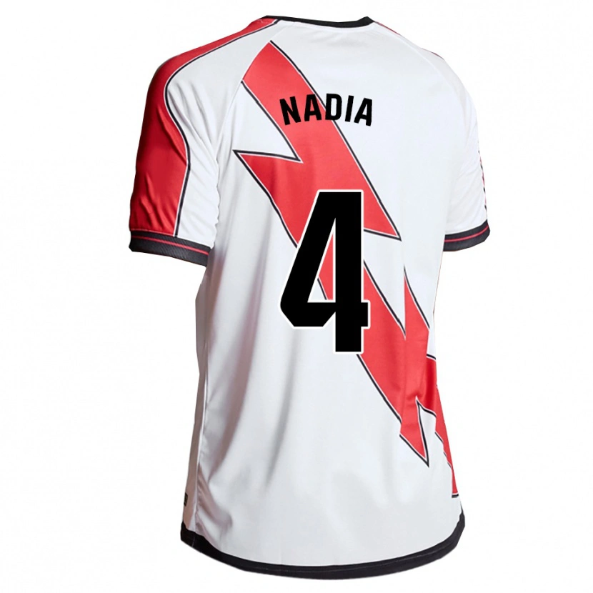 Danxen Criança Camisola Nadia Dopico Díaz #4 Branco Vermelho Principal 2025/26 Camisa Brasil