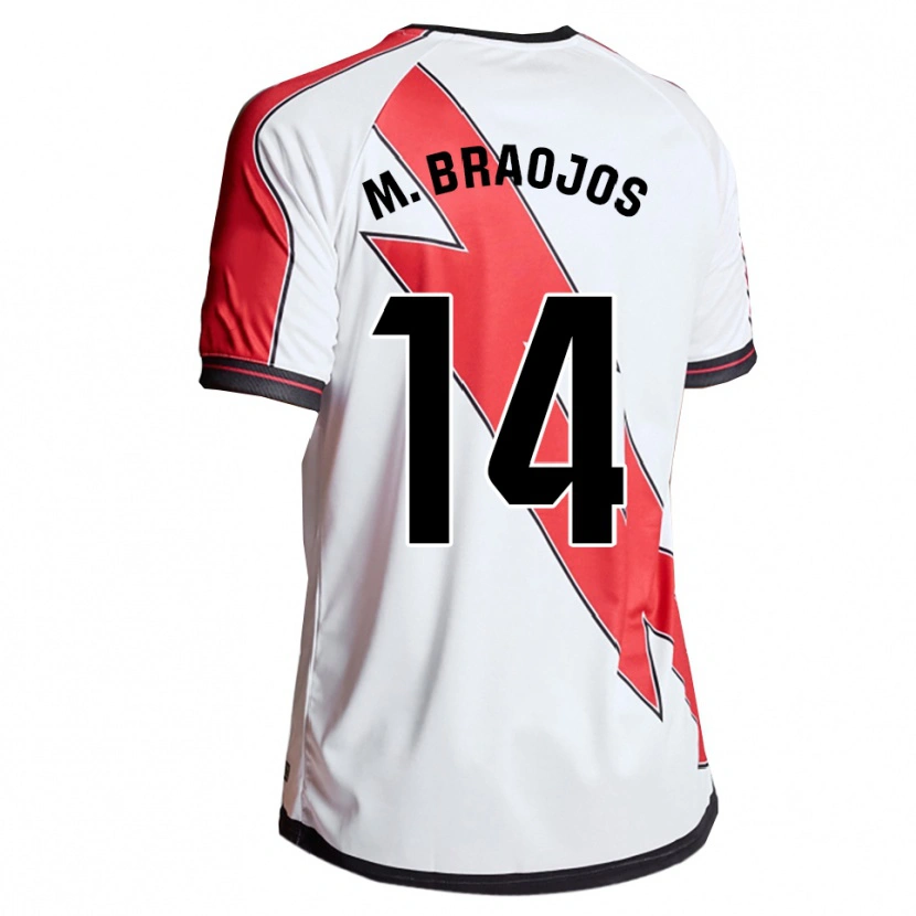 Danxen Criança Camisola Mónica Braojos Pérez #14 Branco Vermelho Principal 2025/26 Camisa Brasil