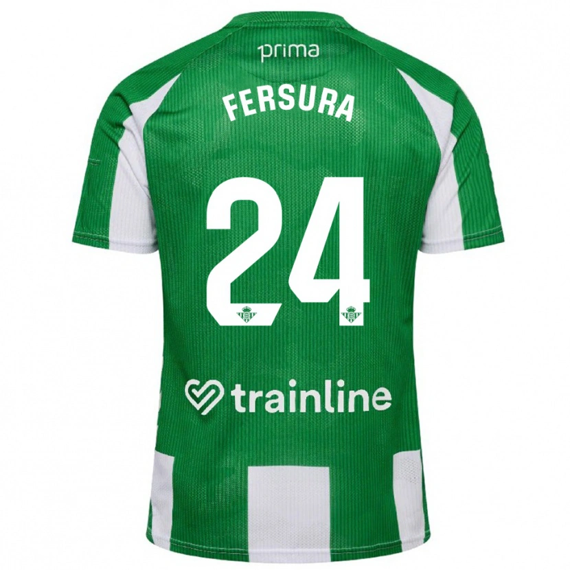 Danxen Criança Camisola João Fersura #24 Verde Branco Principal 2025/26 Camisa Brasil