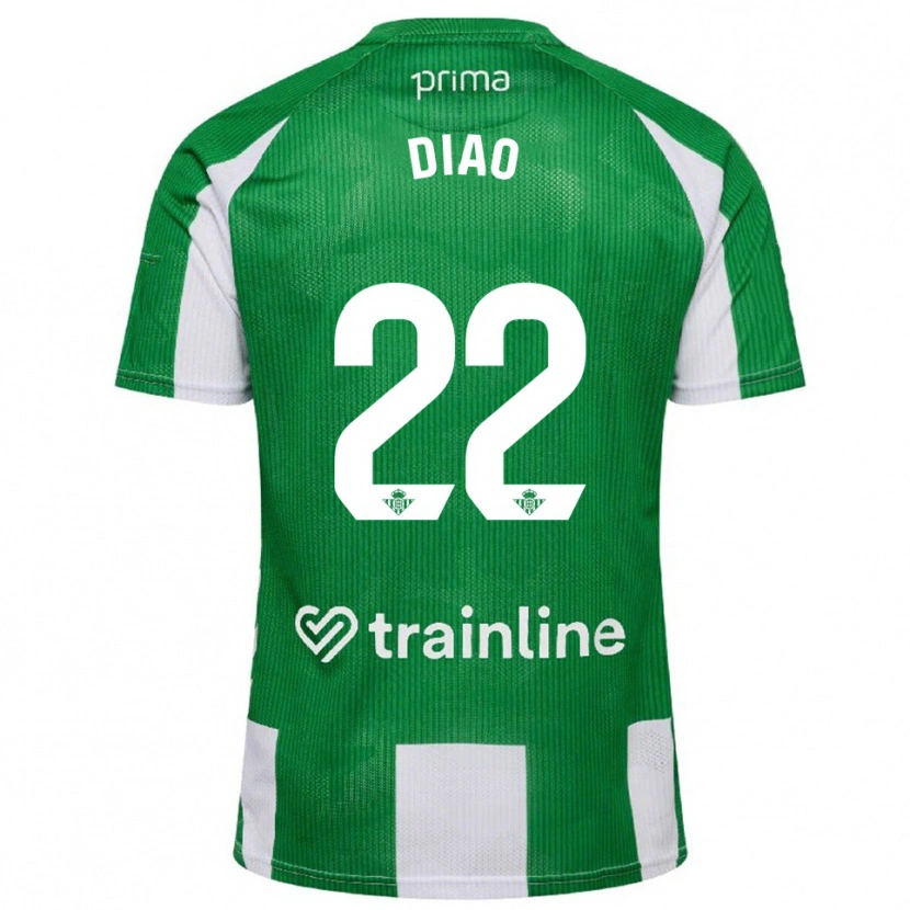 Danxen Criança Camisola Usse Diao #22 Verde Branco Principal 2025/26 Camisa Brasil