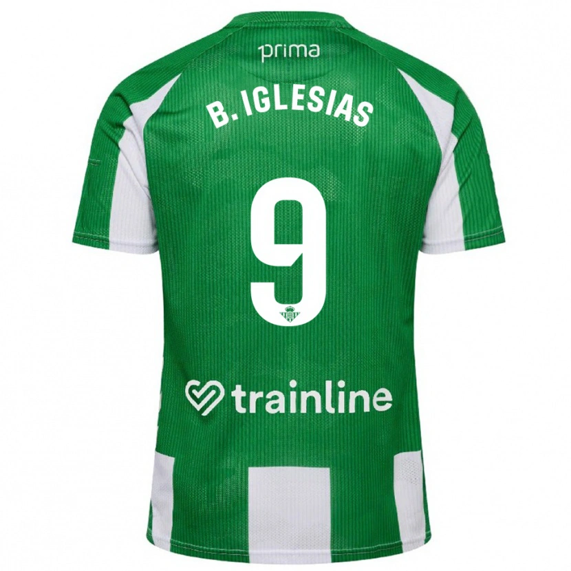 Danxen Criança Camisola Borja Iglesias #9 Verde Branco Principal 2025/26 Camisa Brasil
