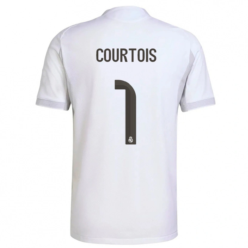 Danxen Criança Camisola Thibaut Courtois #1 Branco Amarelo Principal 2025/26 Camisa Brasil