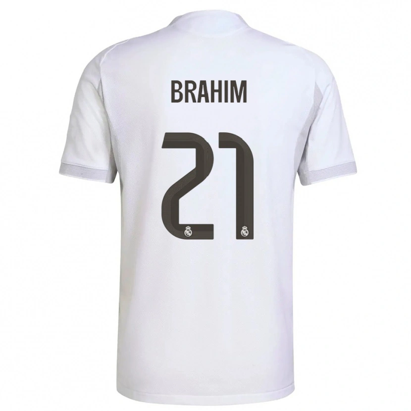 Danxen Criança Camisola Brahim Díaz #21 Branco Amarelo Principal 2025/26 Camisa Brasil