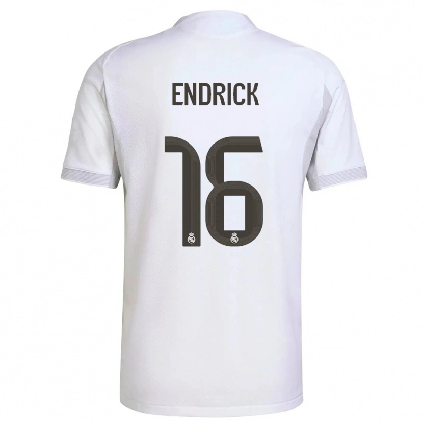 Danxen Criança Camisola Endrick #16 Branco Amarelo Principal 2025/26 Camisa Brasil