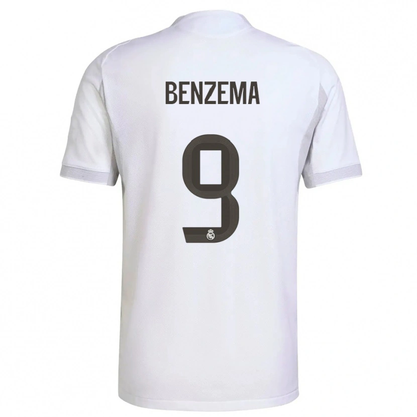 Danxen Criança Camisola Karim Benzema #9 Branco Amarelo Principal 2025/26 Camisa Brasil