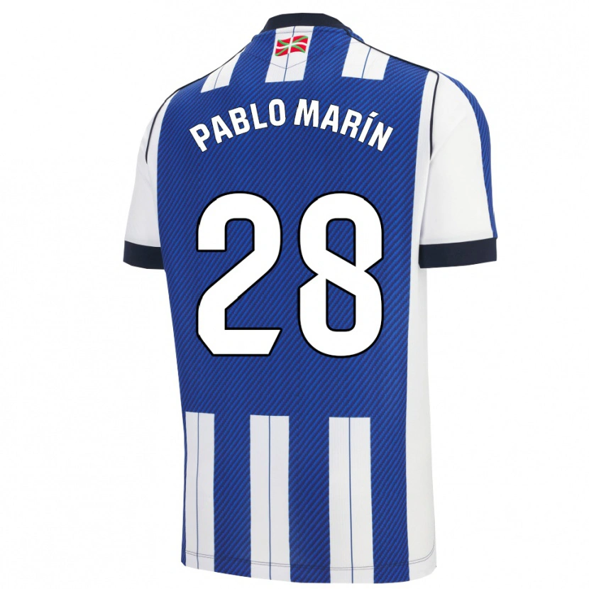 Danxen Criança Camisola Pablo Marín #28 Azul Branco Principal 2025/26 Camisa Brasil
