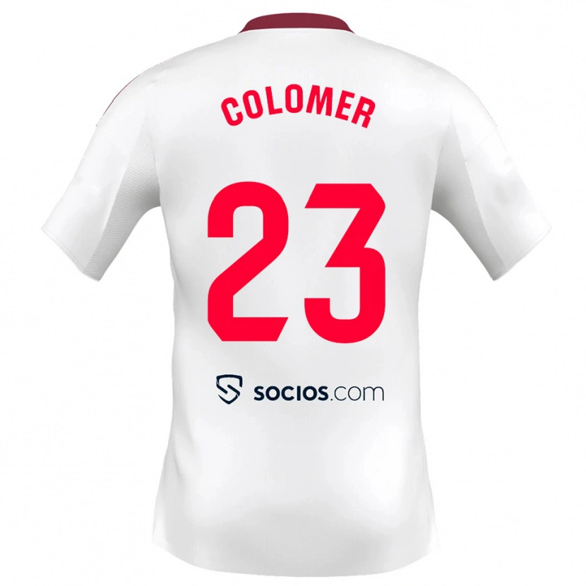 Danxen Criança Camisola Carlos Colomer #23 Branco Vermelho Principal 2025/26 Camisa Brasil