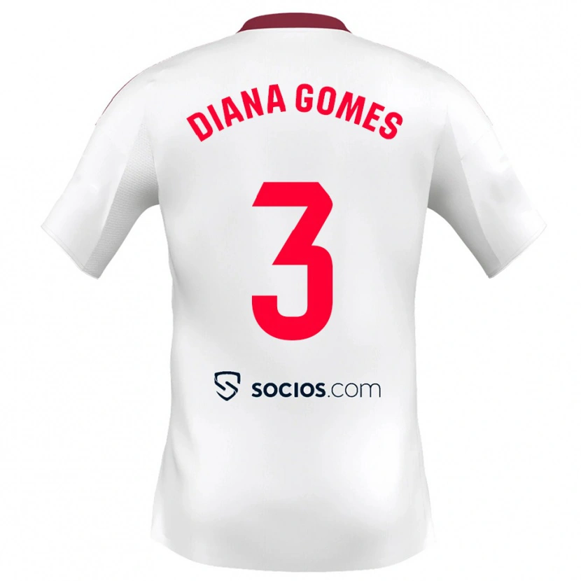 Danxen Criança Camisola Diana Catarina Ribeiro Gomes #3 Branco Vermelho Principal 2025/26 Camisa Brasil
