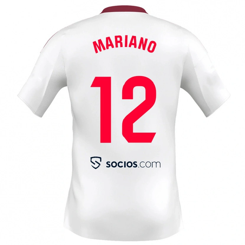 Danxen Criança Camisola Mariano Diaz #12 Branco Vermelho Principal 2025/26 Camisa Brasil