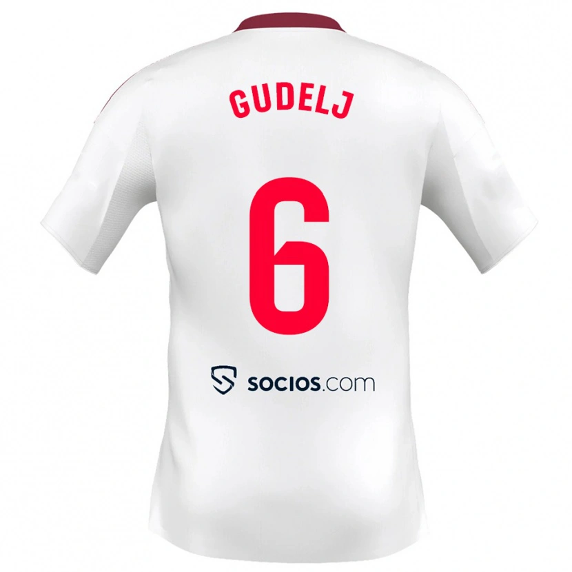 Danxen Criança Camisola Nemanja Gudelj #6 Branco Vermelho Principal 2025/26 Camisa Brasil