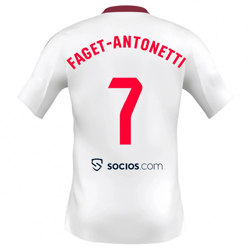 Danxen Criança Camisola Roméo Faget-Antonetti #7 Branco Vermelho Principal 2025/26 Camisa Brasil