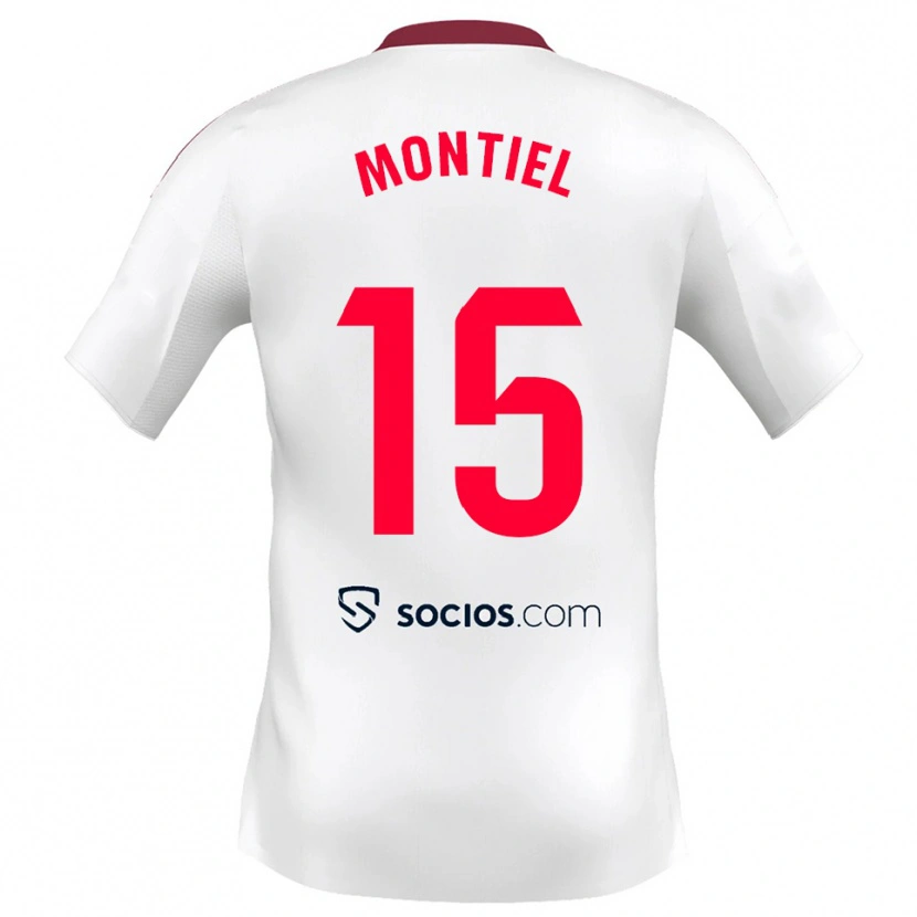 Danxen Criança Camisola Gonzalo Montiel #15 Branco Vermelho Principal 2025/26 Camisa Brasil