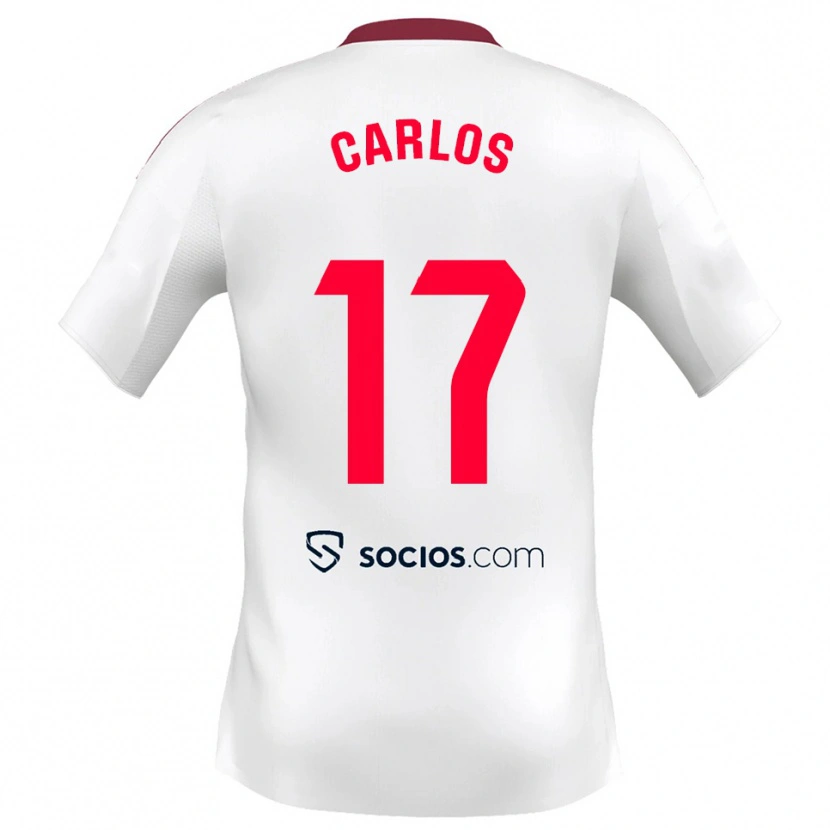 Danxen Criança Camisola Carlos González #17 Branco Vermelho Principal 2025/26 Camisa Brasil