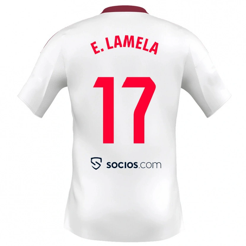 Danxen Criança Camisola Erik Lamela #17 Branco Vermelho Principal 2025/26 Camisa Brasil