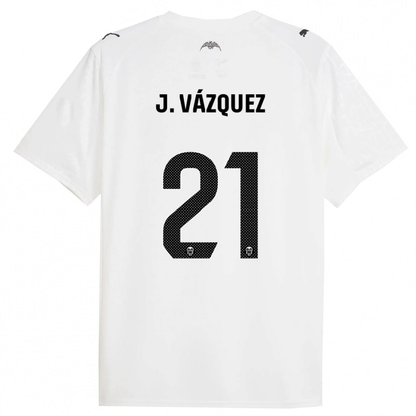Danxen Criança Camisola Jesús Vázquez #21 Branco Preto Principal 2025/26 Camisa Brasil