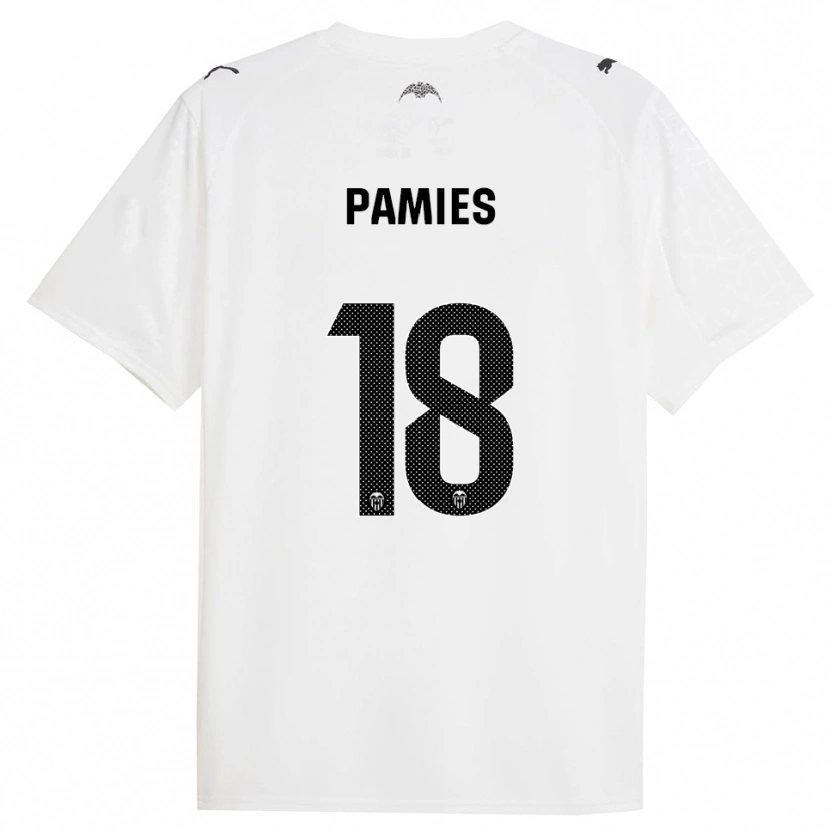 Danxen Criança Camisola Javi Pamies #18 Branco Preto Principal 2025/26 Camisa Brasil