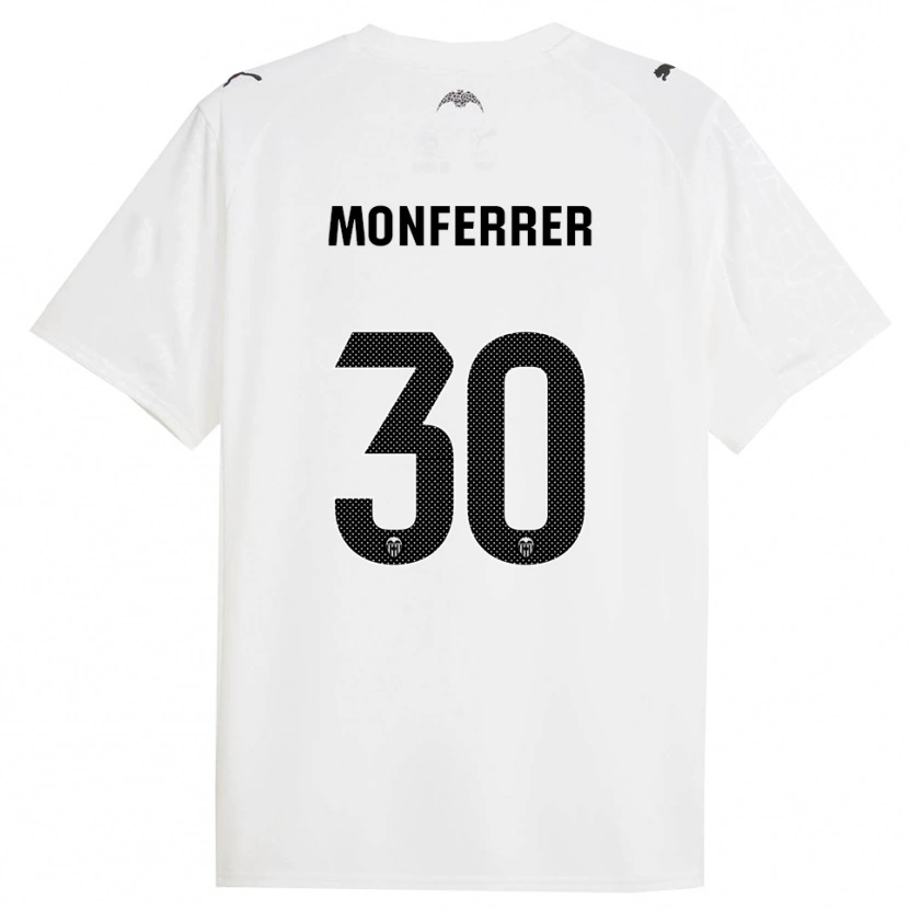 Danxen Criança Camisola Miguel Monferrer #30 Branco Preto Principal 2025/26 Camisa Brasil