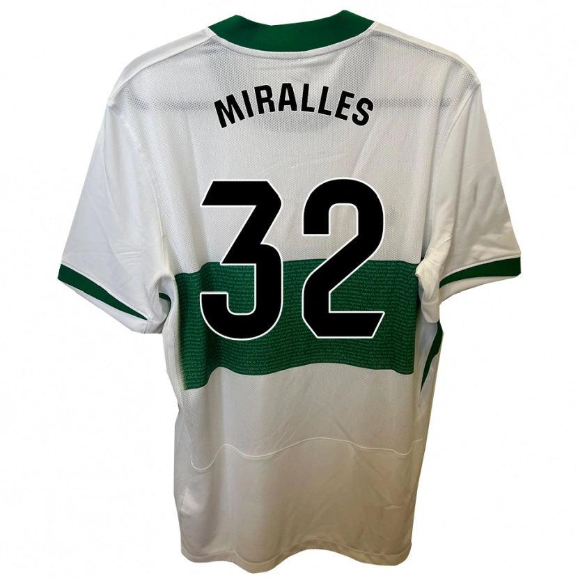 Danxen Criança Camisola Álvaro Miralles #32 Branco Verde Principal 2025/26 Camisa Brasil