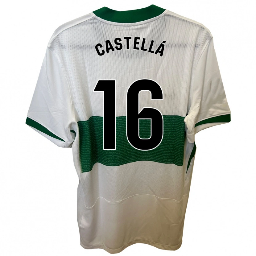 Danxen Criança Camisola Didac Castellá #16 Branco Verde Principal 2025/26 Camisa Brasil