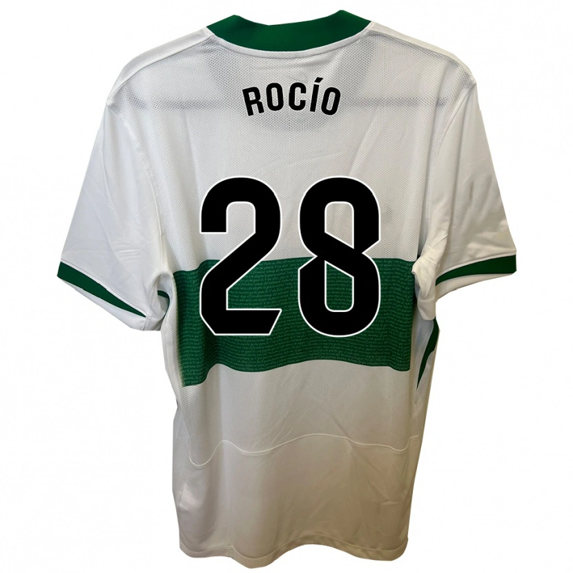 Danxen Criança Camisola Rocío Rodríguez Jiménez #28 Branco Verde Principal 2025/26 Camisa Brasil