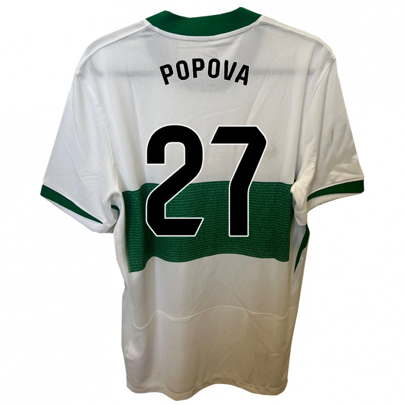 Danxen Criança Camisola Ángela Popova Fedorova #27 Branco Verde Principal 2025/26 Camisa Brasil