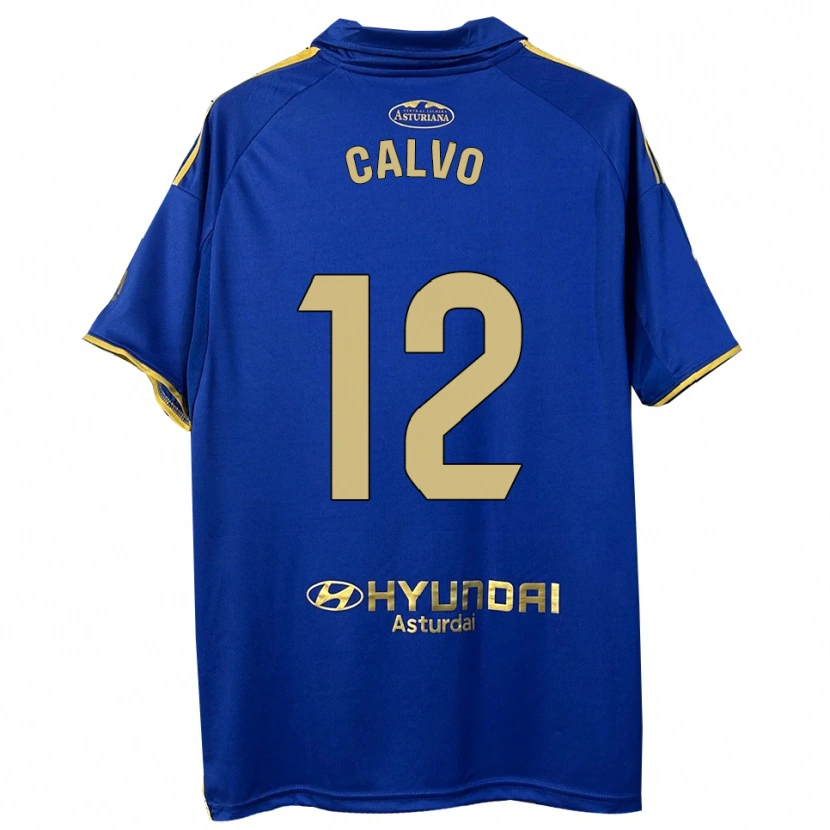 Danxen Criança Camisola Dani Calvo #12 Azul Dourado Principal 2025/26 Camisa Brasil