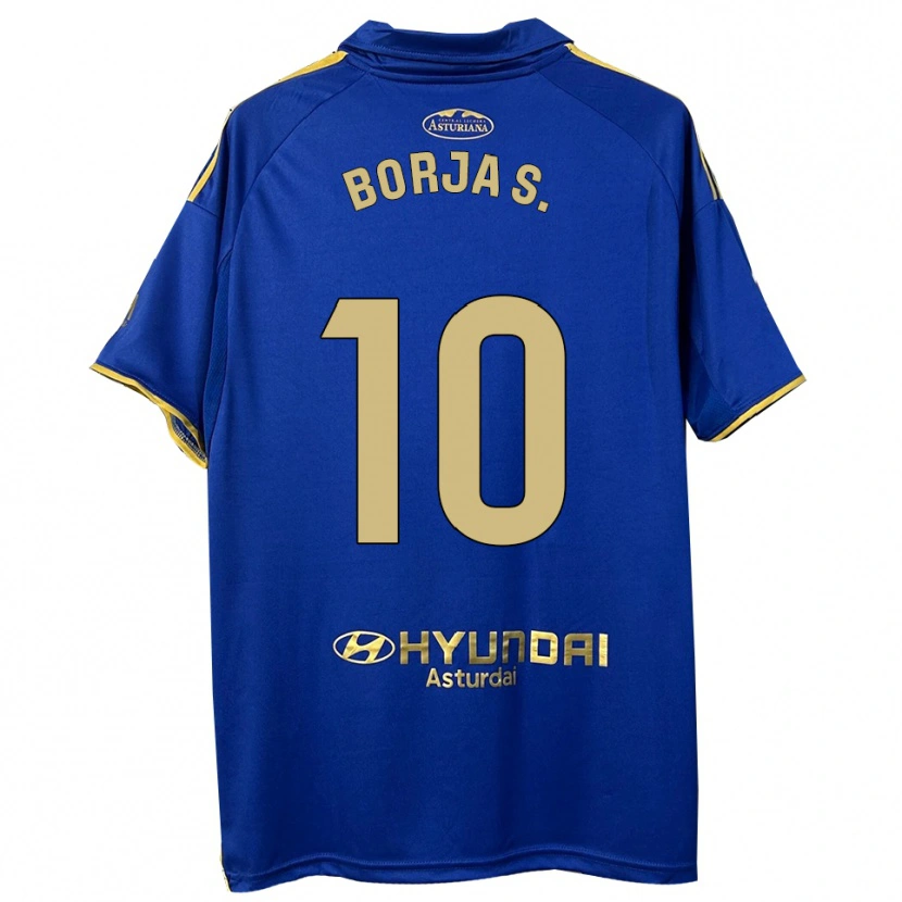 Danxen Criança Camisola Borja Sánchez #10 Azul Dourado Principal 2025/26 Camisa Brasil