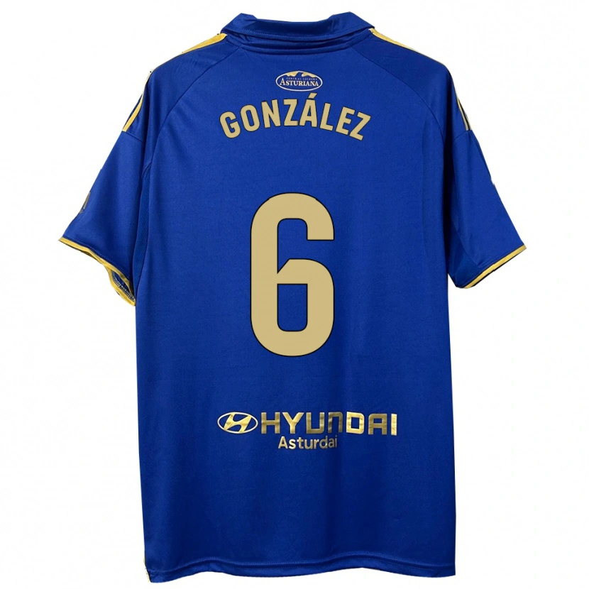 Danxen Criança Camisola Yayo González #6 Azul Dourado Principal 2025/26 Camisa Brasil