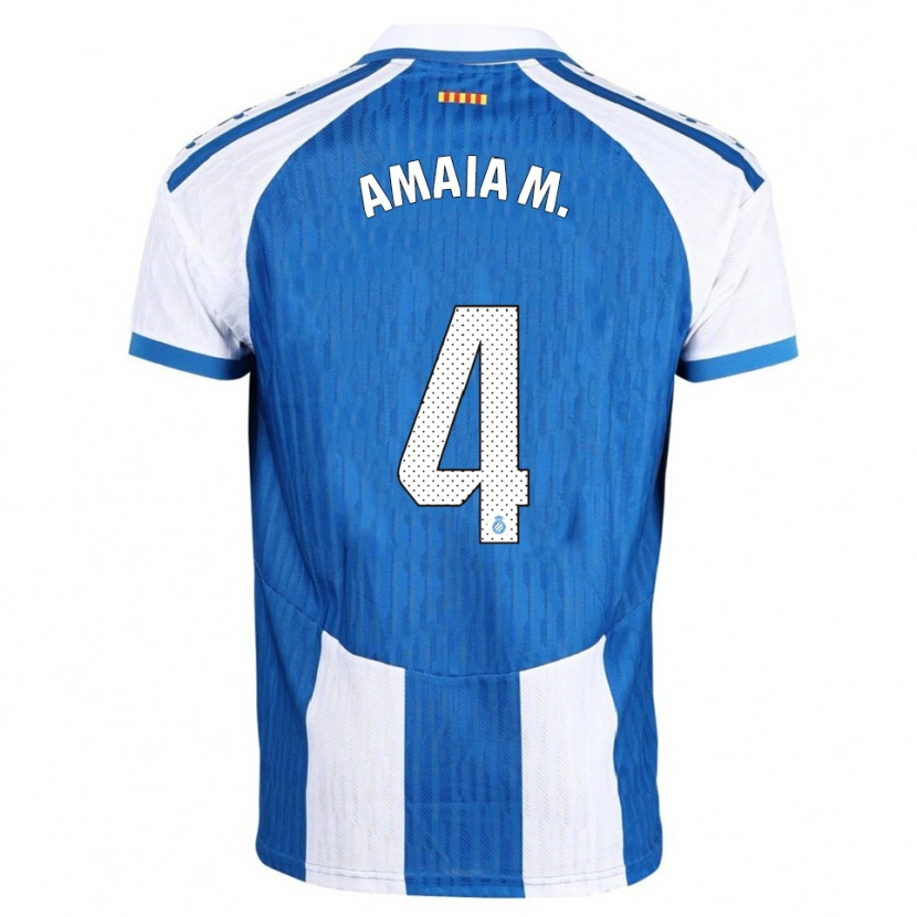 Danxen Criança Camisola Amaia Martínez De La Peña #4 Azul Branco Principal 2025/26 Camisa Brasil