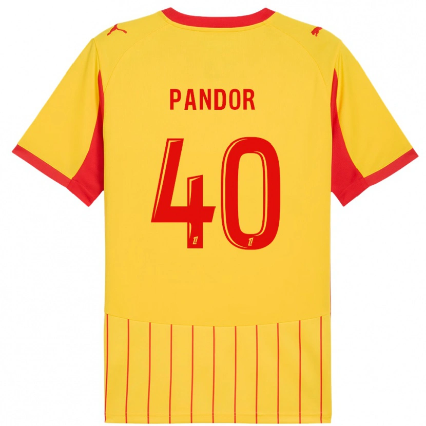 Danxen Criança Camisola Yannick Pandor #40 Amarelo Vermelho Principal 2025/26 Camisa Brasil