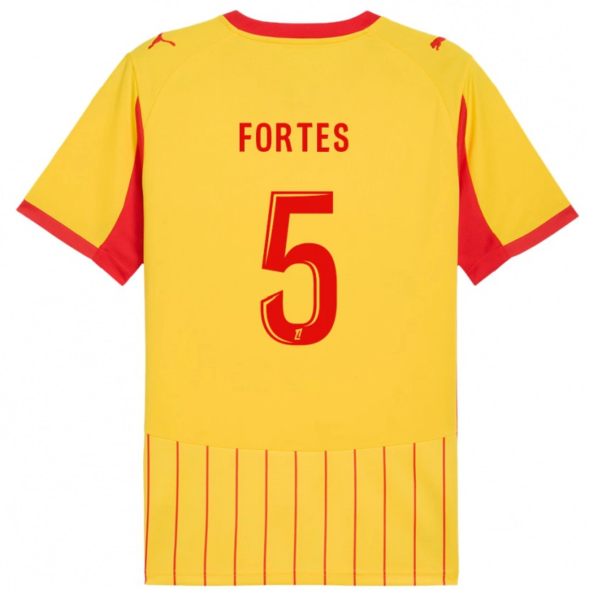 Danxen Criança Camisola Steven Fortes #5 Amarelo Vermelho Principal 2025/26 Camisa Brasil