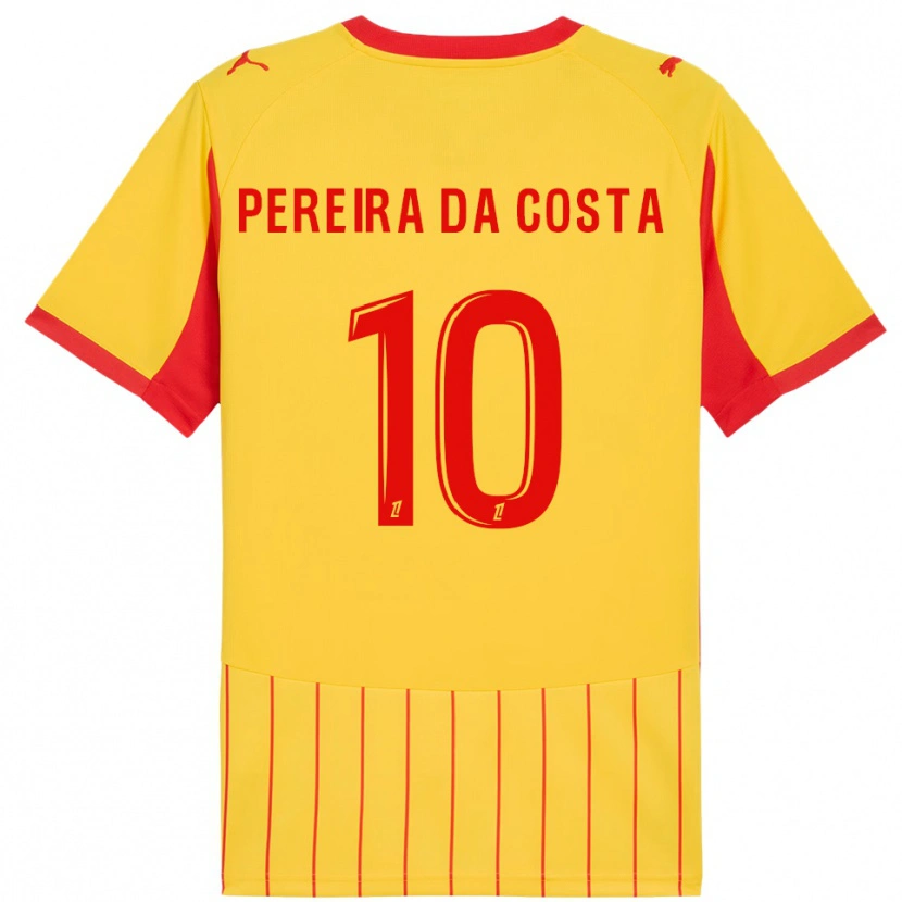 Danxen Criança Camisola David Pereira Da Costa #10 Amarelo Vermelho Principal 2025/26 Camisa Brasil