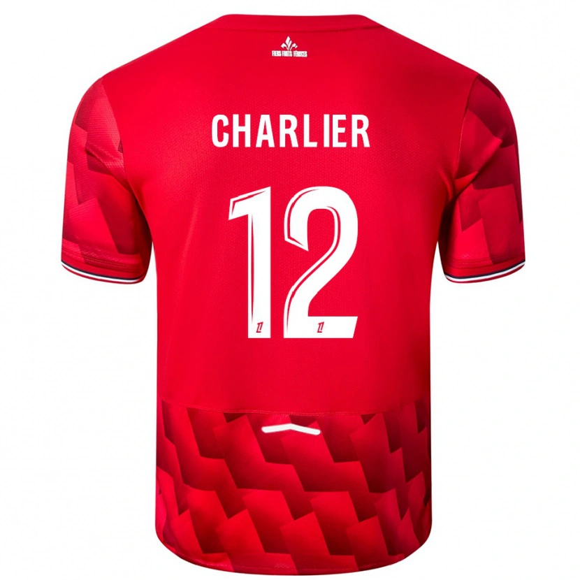 Danxen Criança Camisola Amaury Charlier #12 Vermelho Branco Principal 2025/26 Camisa Brasil