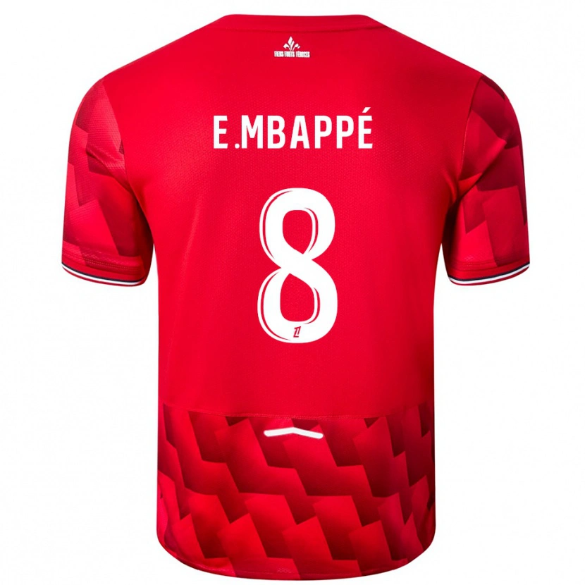 Danxen Criança Camisola Ethan Mbappé #8 Vermelho Branco Principal 2025/26 Camisa Brasil