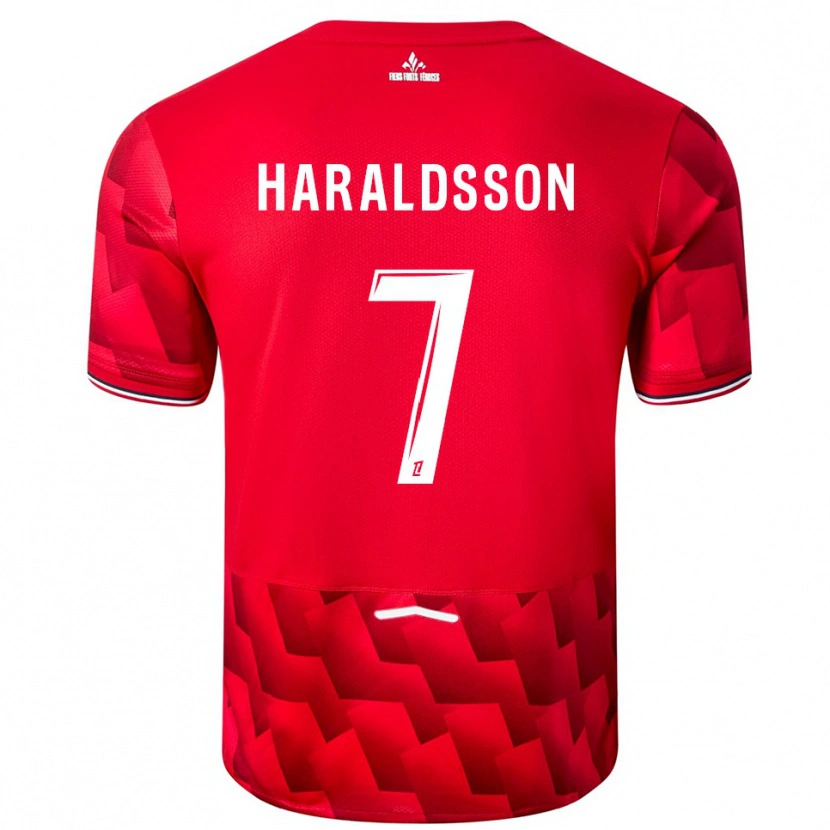 Danxen Criança Camisola Hákon Arnar Haraldsson #7 Vermelho Branco Principal 2025/26 Camisa Brasil