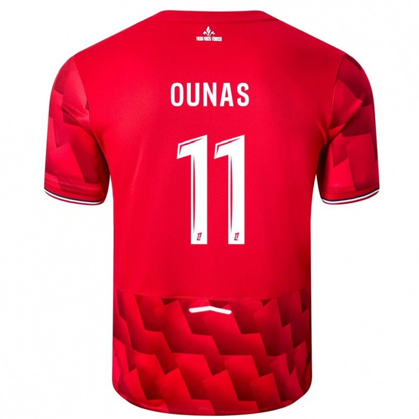 Danxen Criança Camisola Adam Ounas #11 Vermelho Branco Principal 2025/26 Camisa Brasil